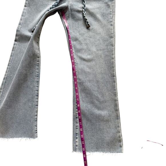 Kensie Jeans Women's Sz 8 29  Savannah High Rise Flare Raw Hem Ankle NWT New - Picture 10 of 14